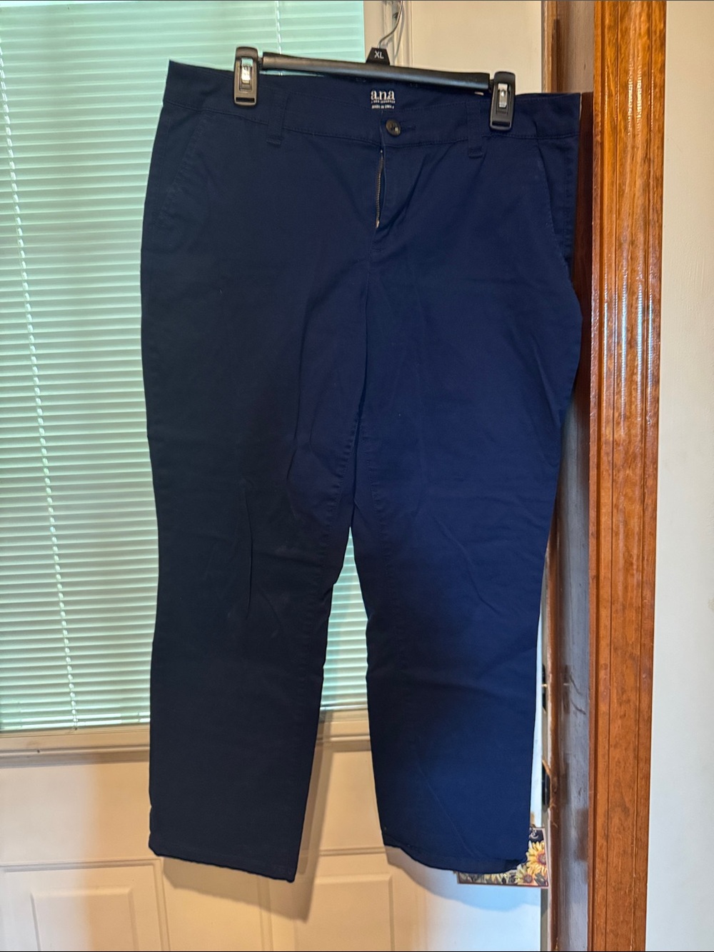 a.n.a Navy Straight Leg Chinos for Women